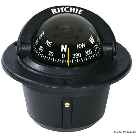 Ritchie navigation Bussole Explorer 2'' 3/4 (70 mm) con compensatori e luce Bussola Ritchie Explorer 2"3/4 esterna nera/nera