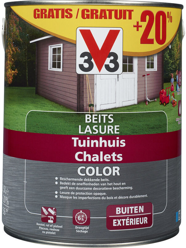 V33 houtbeits tuinhuis color 2.5l+20% windstorm