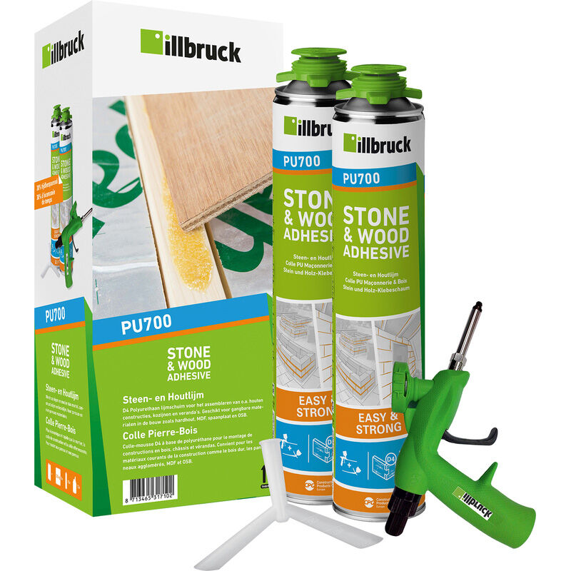 illbruck PU700 steen- & houtlijm startersbox 2x 700ml