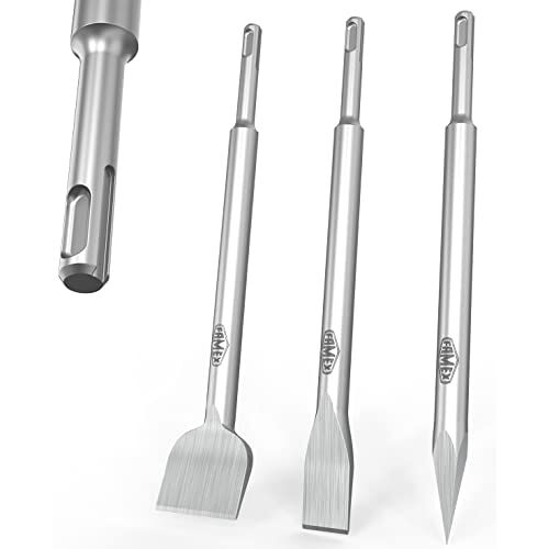FAMEX Werkzeuge 8357-3 SDS Plus Set 3-delig   Tegelbeitel platte beitel puntbeitel van hooggelegeerd staal beitelset