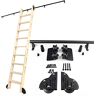 YXJPP Bibliotheek Rolling Ladder Hardware Kit Verschuifbare Bibliotheek Ladder Track Kit, Rollende Bibliotheek Schuifrail Kit Ladder Hanger Rail met Vloerrolwielen (Geen Ladder) (Grootte: 10ft/300cm Track