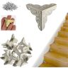 AQWAL Stair Dust Corners for Wooden Steps,Stair Dust Corners Decorative,Antique Dust Corners for Stairs,Dust Corners for Stairs Vintage,25mm Vintage Stair Corner Dust Guards With Screws (Silver)