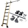 gaojia-Xu Zwarte rollende bibliotheekhardware, schuifladderbibliotheek (geen ladder) Rollende ladderhardwarebibliotheek Schuifladderdeurkit Ronde rail/rail (10ft/300cm trackkit)