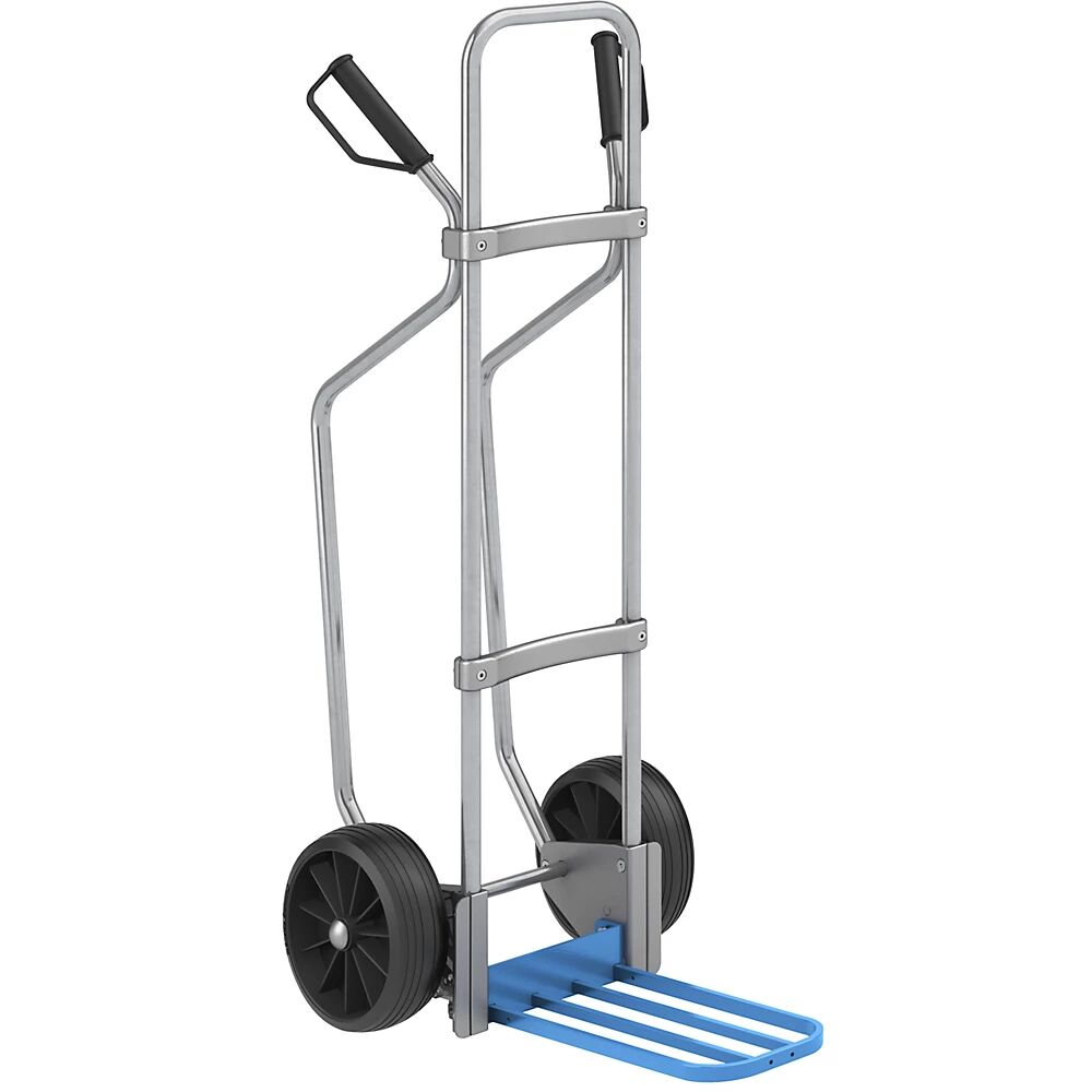 EUROKRAFTpro Steekwagen GO met sleeplatten, verzinkt, b x d van de pakketsteekplaat = 430 x 250 mm, blauw EUROKRAFTpro