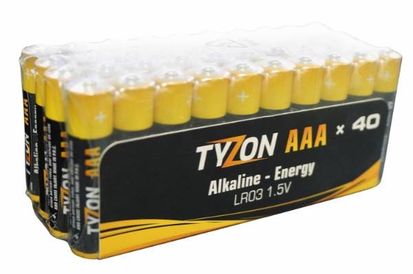 Tyzon V Aaa-Alkaline-Batterier, 40 Stk.