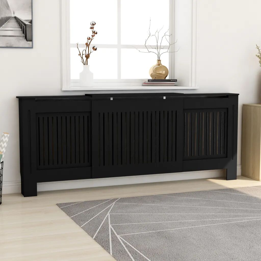 vidaXL Radiatordeksel MDF svart 205 cm