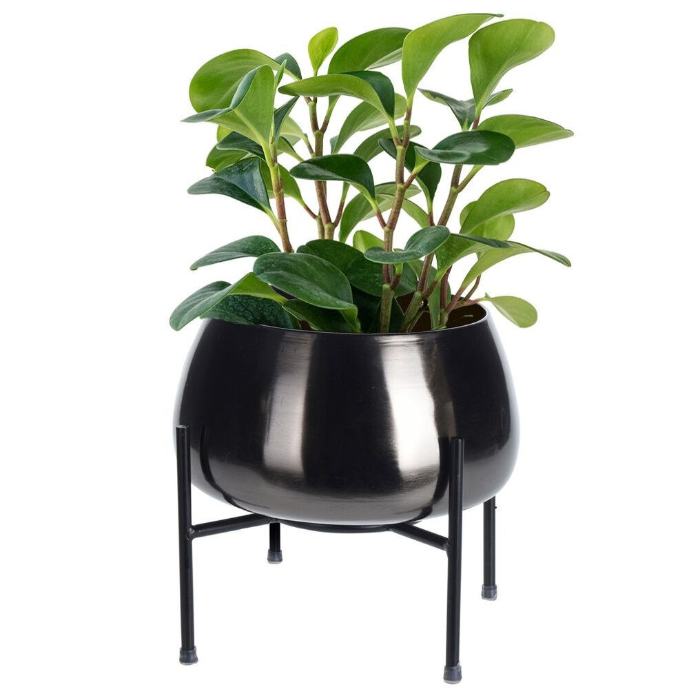 Home Styling Collection Osłonka doniczka metalowa na stojaku na rośliny kwiaty 22x21 cm