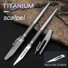 TGZUO Titanium Alloy Bisturi com tampa de faca e lâmina afiada  Non Rusting Handle  Best New Blade  frete