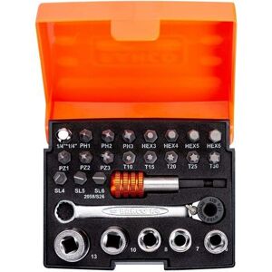 Bahco 2058/S26 1/4in Drive Ratchet Socket Set, 26 Piece BAH2058S26