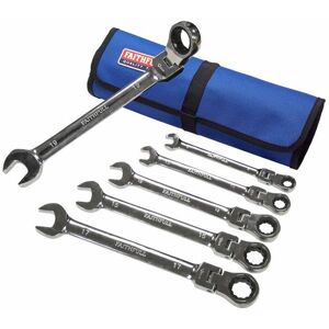 Ratchet Combination Spanner Set in Tool Roll 6 Piece FAISPARAT6SR - Faithfull