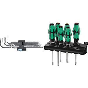 Wera 3950/9 Hex-Plus Stainless 1 L-Key Set, Metric, 9pc & Kraftform 300 Screwdriver Set 6 Piece