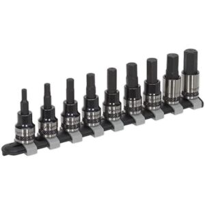 Sealey AK7986 9pc 3/8"Sq Drive Hex Key Socket Bit Set - Black Series