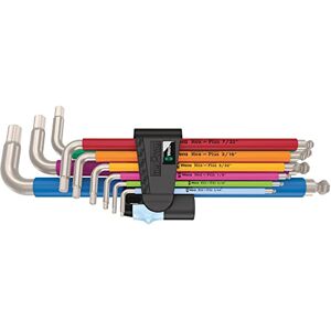 Wera 3950/9 Hex-Plus Multicolour Imperial Stainless 1, L-Key Set, Imperial, Stainless Steel, 9 Pieces