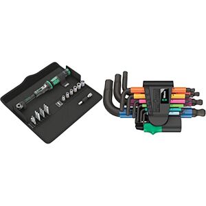 Wera Click-Torque A 6 Set 1 Adjustable Torque Wrench Set, 1/4" Hex Drive, 2.5-25 Nm, 20pc, 05130110001 & 05133164001 950/9 Hex-Plus Multicolour 2 L-Key Set