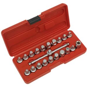 Sealey Ak6586 Oil Drain Plug Key Set 19Pc 3/8Sq Drive