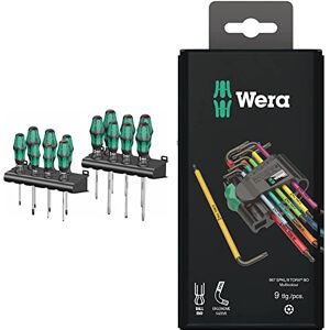 Wera 05105630001 Kraftform Big (Pack 300) Series Screwdriver Set & 967SPKL/9BO Multicolour TX-Key Set, TX8 - TX40, 9pc, 05073599001