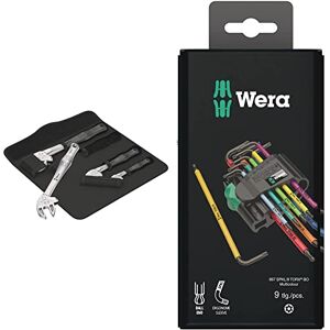 Wera '05020110001 6004 Joker 4 Set 1, self-Setting Spanner Set, 4 Pieces & 967SPKL/9BO Multicolour TX-Key Set, TX8 - TX40, 9pc, 05073599001