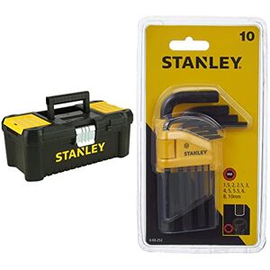 Stanley STST1-75515 Low Essential Tool Box, Black/Yellow, 12.5-Inch & Hex Key Set 10Pc 1.5-10Mm 0 69 253