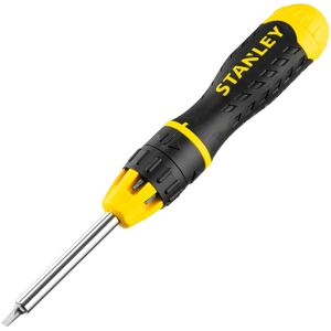 Stanley 0-68-010 Multi-Bit Ratcheting Screwdriver c/w 10 Piece Bit Set