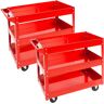 tectake 2 tool trolleys with 3 shelves - heavy duty trolley, warehouse trolley,