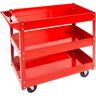 tectake Tool trolley with 3 shelves - heavy duty trolley, warehouse trolley, met