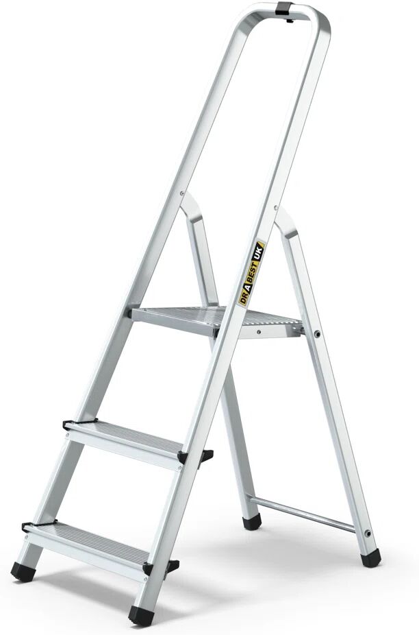 Photos - Ladder DRABEST UK 3 - Step Aluminium Folding Step  gray 1.21 H x 0.41 W x 0 