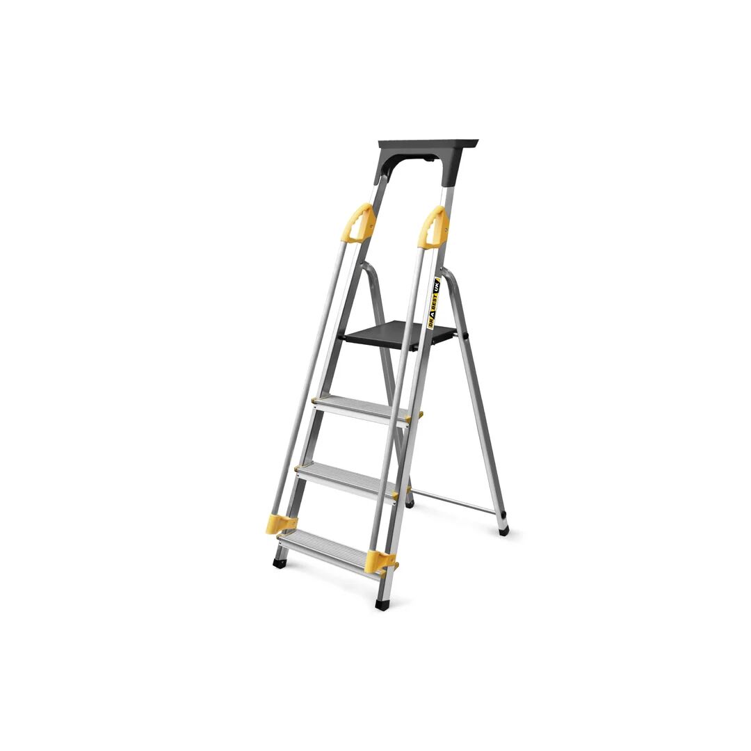 Photos - Ladder DRABEST UK 4 - Step Folding Step  black/gray/yellow 1.45 H x 0.43 W 