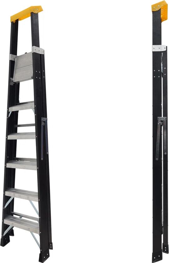 Photos - Ladder Rhino 217Cm Fibreglass Lightweight Folding Step  black 2.37 H x 60.0 