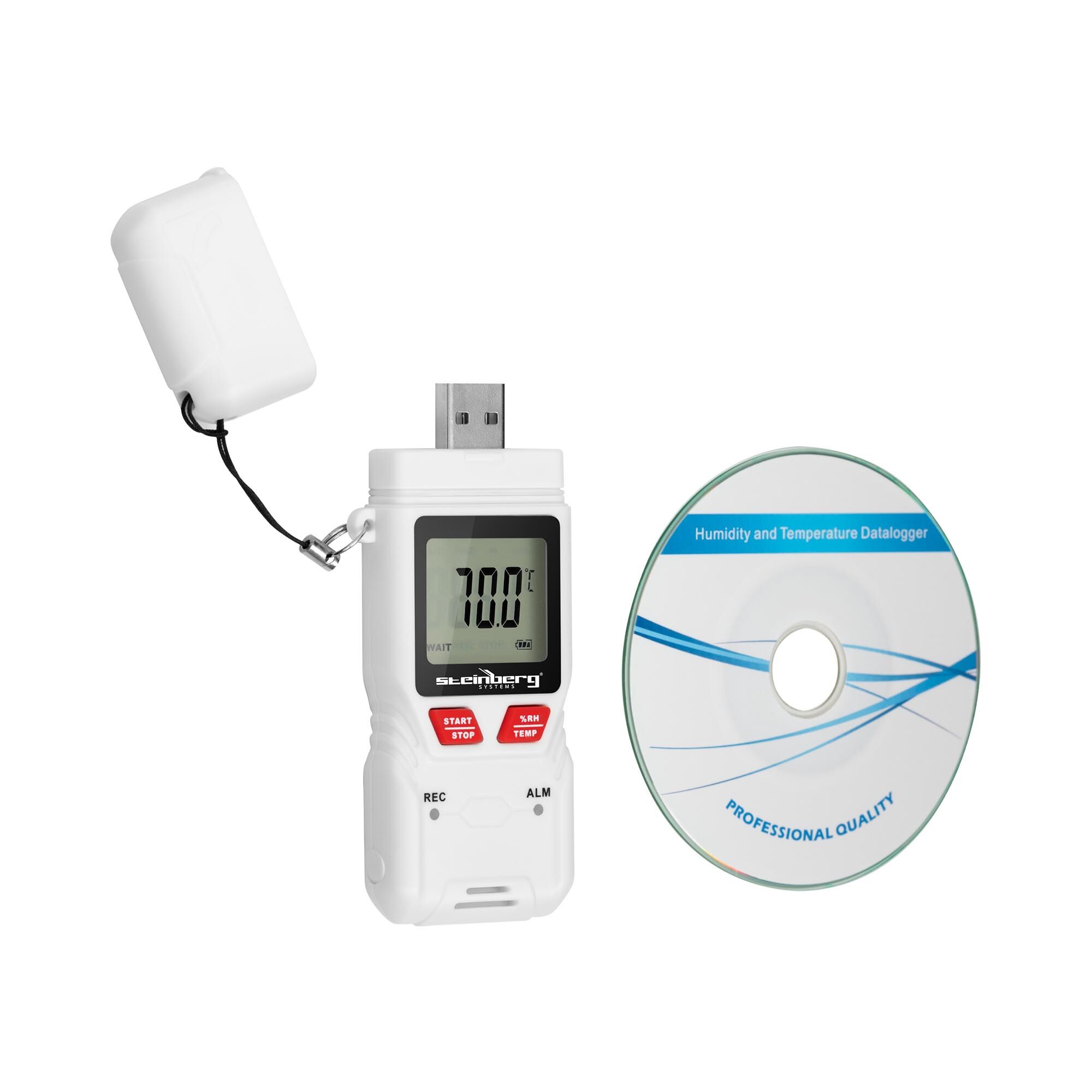 Steinberg Systems Temperature Humidity Data Logger - LCD - (-40) to +70 °C - 0 to 100% rH SBS-DL-200L