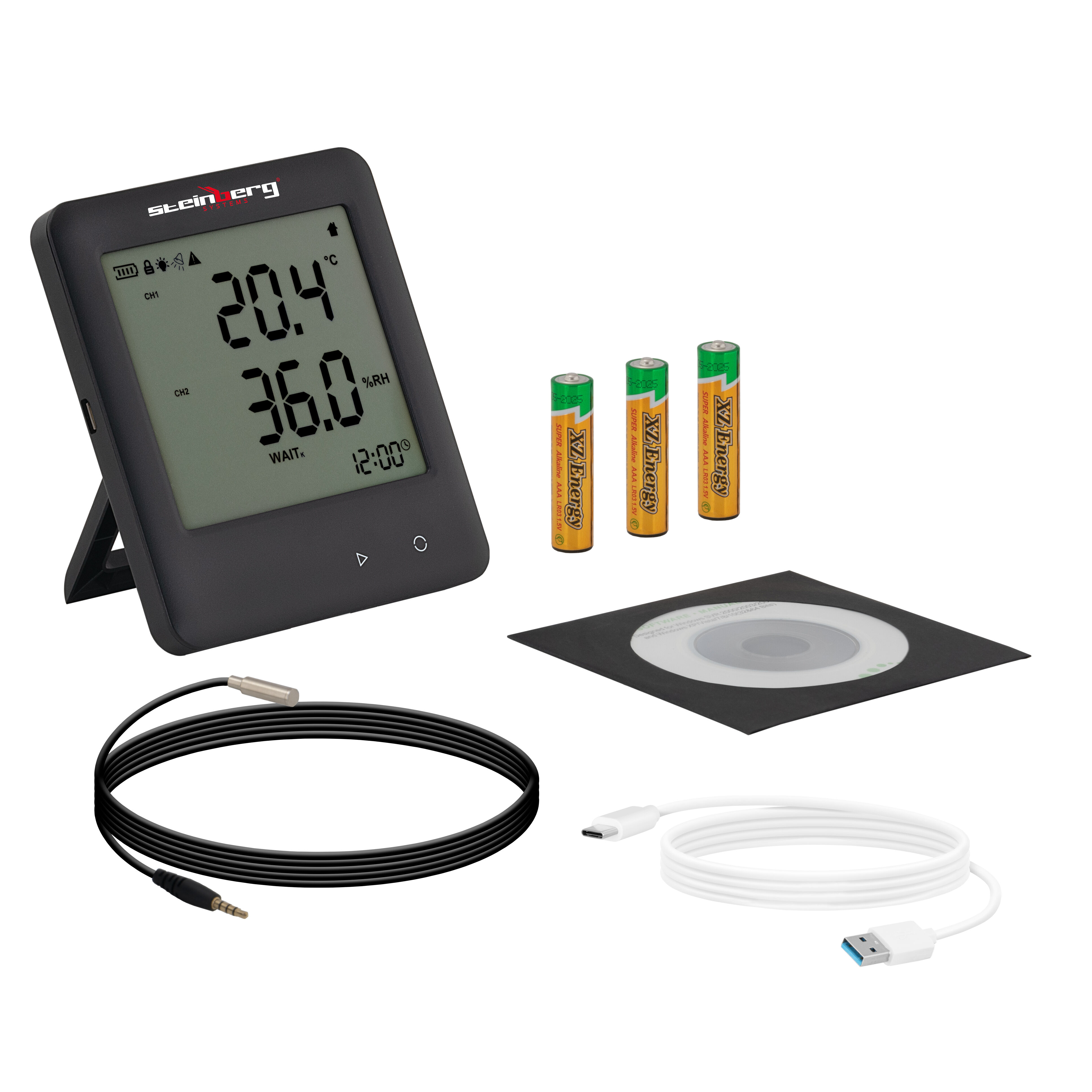 Steinberg Systems Data Logger - LCD - -30 to +60 °C - 0 to 100 % RH - 1 external sensor SBS-DL-65E