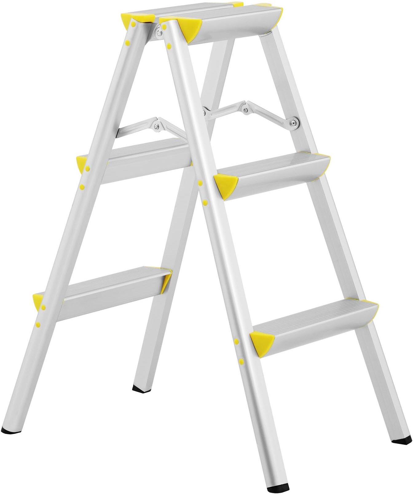 MSW Step Ladder - 2 x 3 steps - aluminium - height 75 cm MSW_AK23