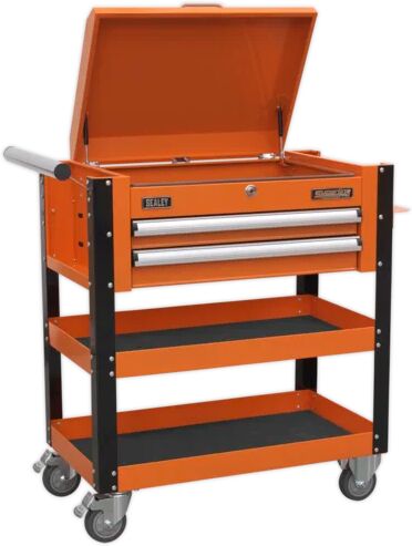 Sealey Heavy Duty Mobile Tool Trolley Sealey Colour: Orange  - Size: 32cm H X 76cm W X 35cm D