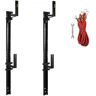 VEVOR Trailer Ladder Rack, Fit for Enclosed Trailer Exterior Side Wall, 2 Bars Adjustable Steel Side Mount Ladder Rack with 441 LBS Capacity, Carry 1 or 2 Ladders, Black