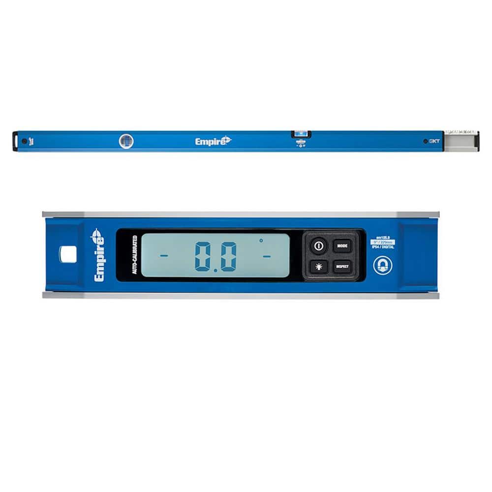 Empire 48 in. to 78 in. True Blue Extendable Box Level with 9 in. Magnetic Digital Torpedo Level (2-Piece)