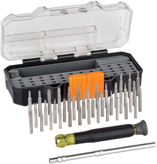 Klein Tools All in1 Precision Screwdriver Set with Case, Black/Yellow, 32717