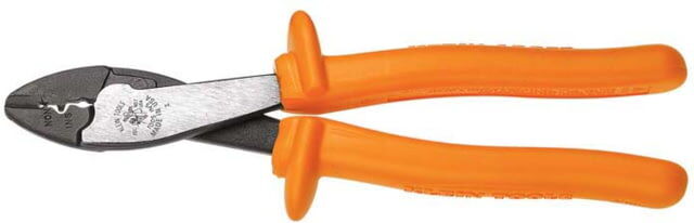 Klein Tools Insulated Crimping and Cutting Tool, Orange, 1005-INS