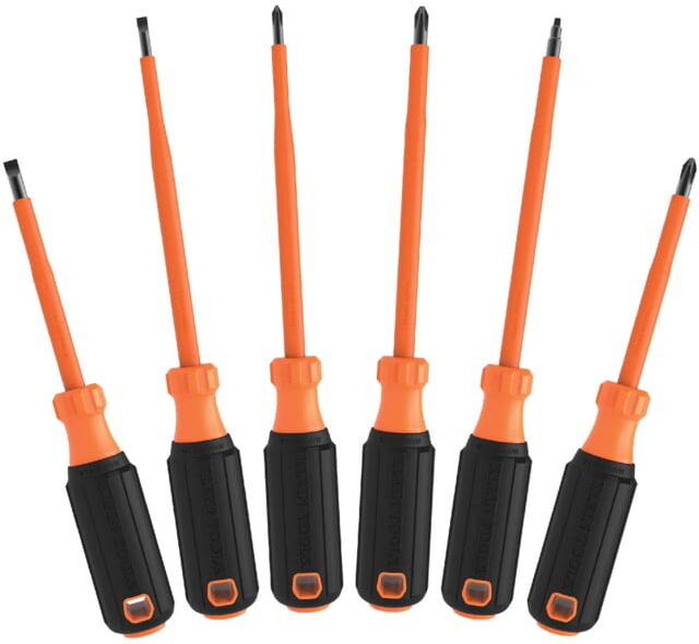 Klein Tools Insulated Screwdriver Set, 1000V, 6Piece, Orange/Black, 85076INS