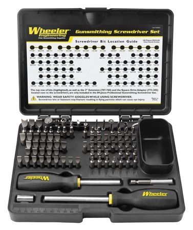 Wheeler Engineering 89-Piece Professional Gunsmithing Screwdriver Set, Black/Yellow, 562194