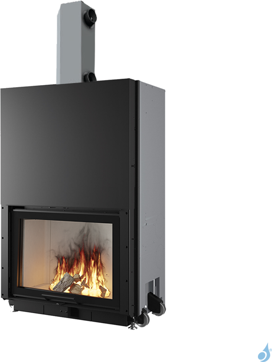 EDILKAMIN Cheminée à bois EDILKAMIN Windo 70 T avec échangeurs et kit Air Diffuser Puissance 15.5kW A+