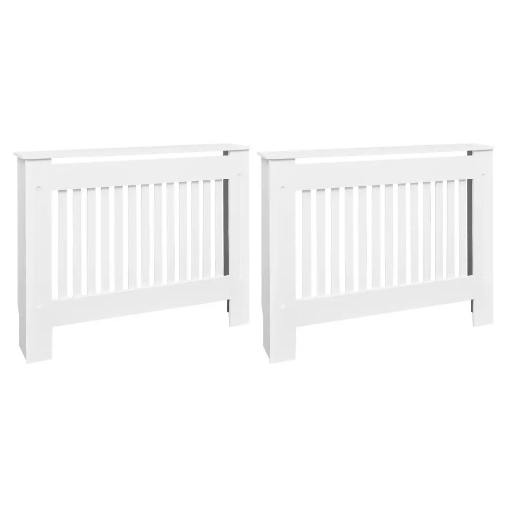 vidaXL Cache-radiateurs 2 pcs Blanc MDF 112 cm