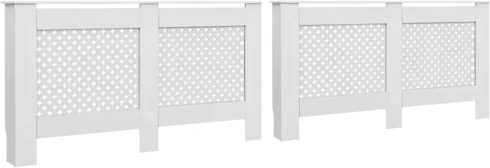 vidaXL Cache-radiateurs 2 pcs Blanc 152x19x81,5 cm MDF