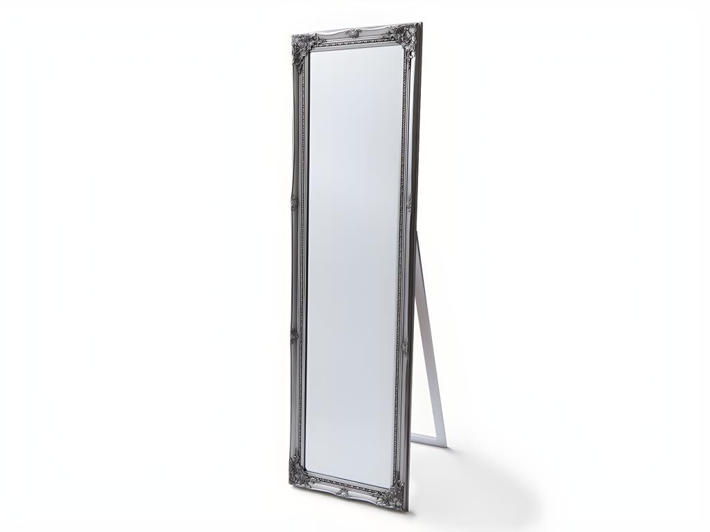 Vente-unique.ch Standspiegel mit Stuck ELVIRE - Eukalyptusholz - 50x170 cm - Silberfarben