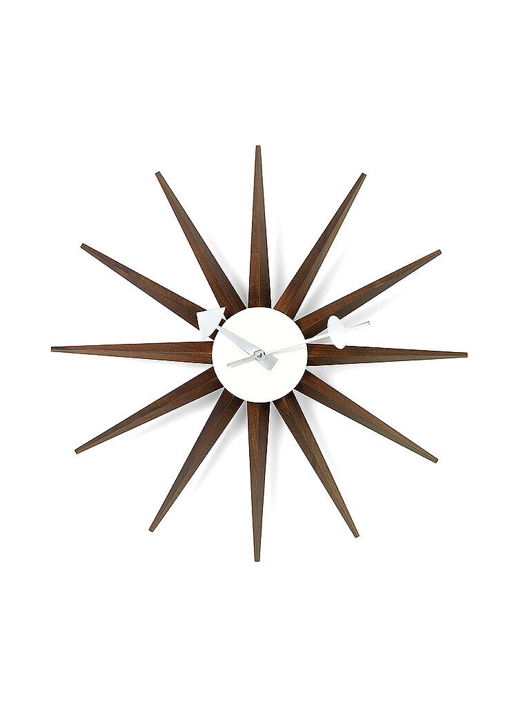 VITRA Wanduhr Sunburst Clock Nussbaum/Schoko 47cm braun   20125303