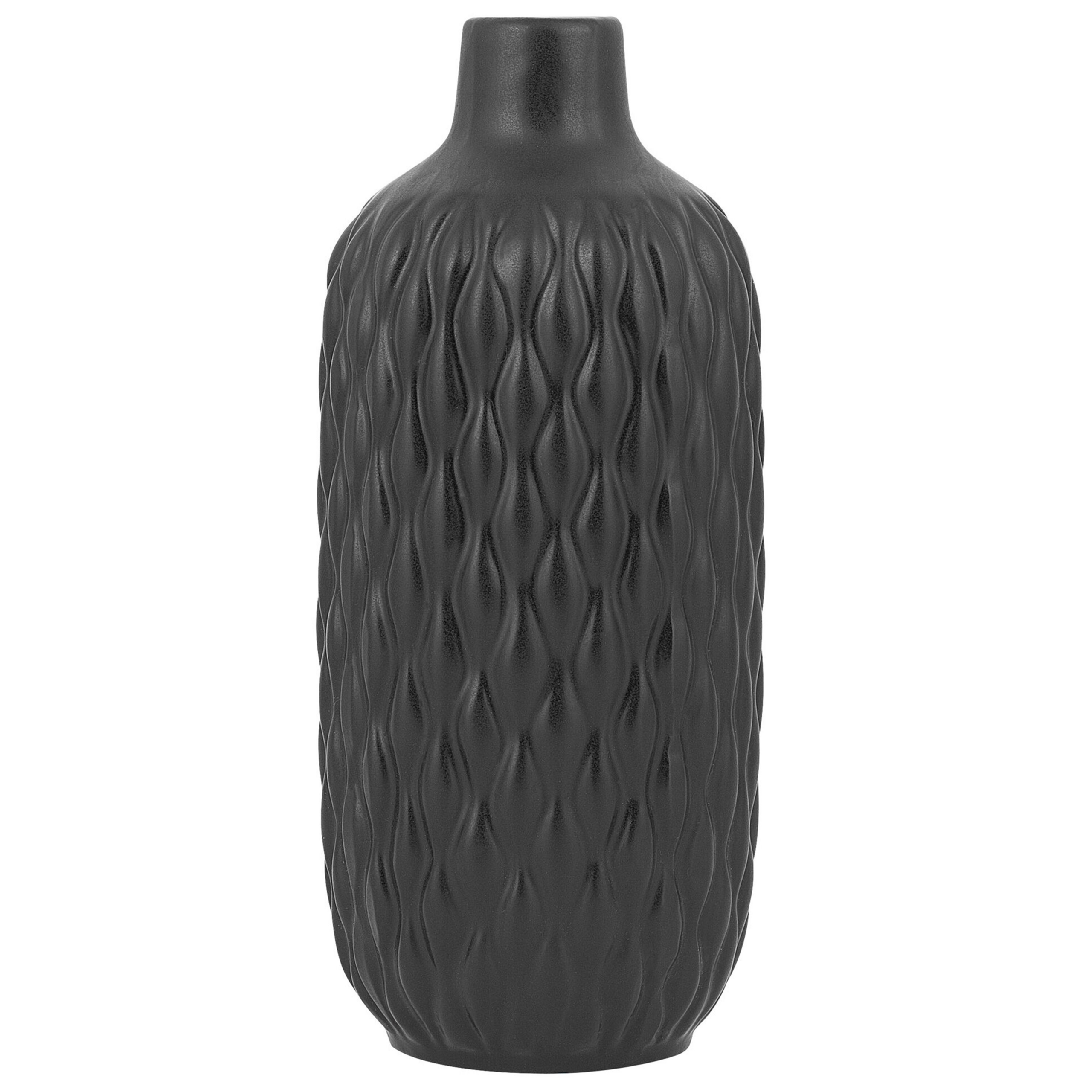 Beliani Černá dekorativní váza EMAR