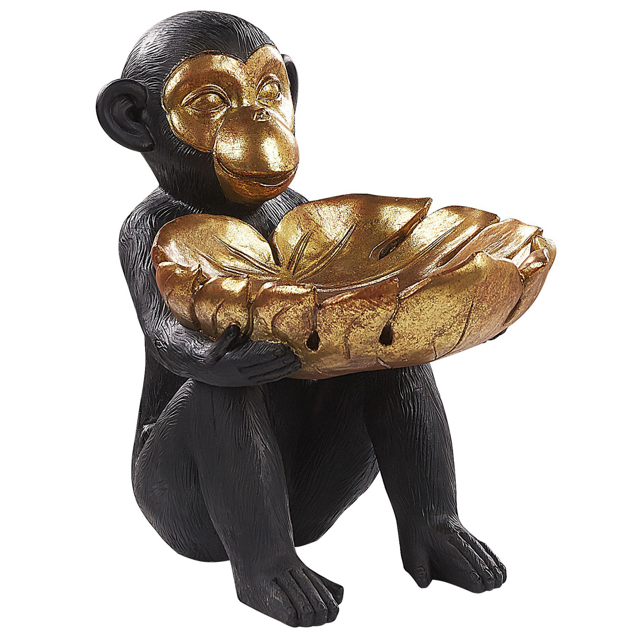 Beliani Dekorativní figurka opice černozlatá SOMEONE