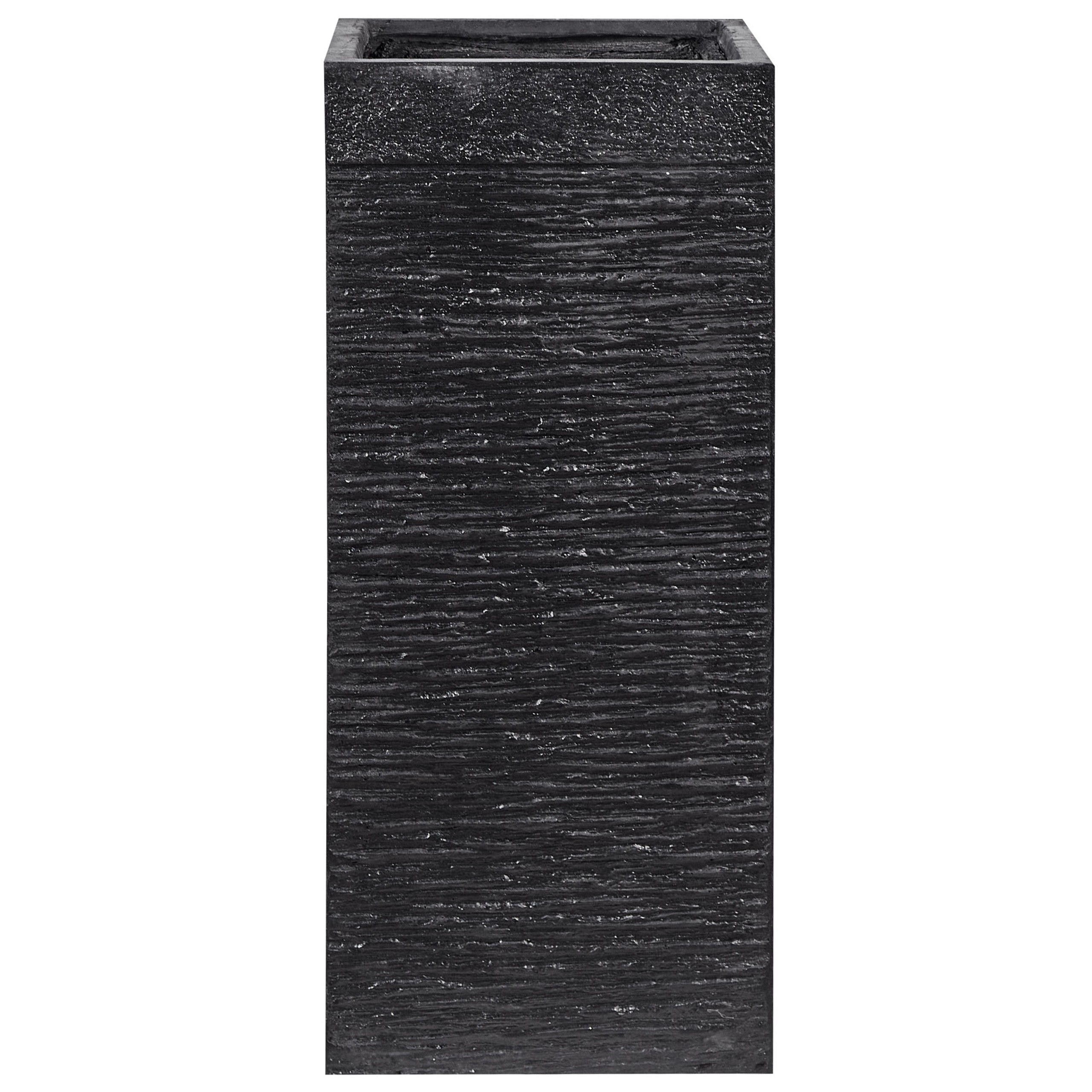 Beliani Květináč černý čtvercový 26x26x60 cm DION