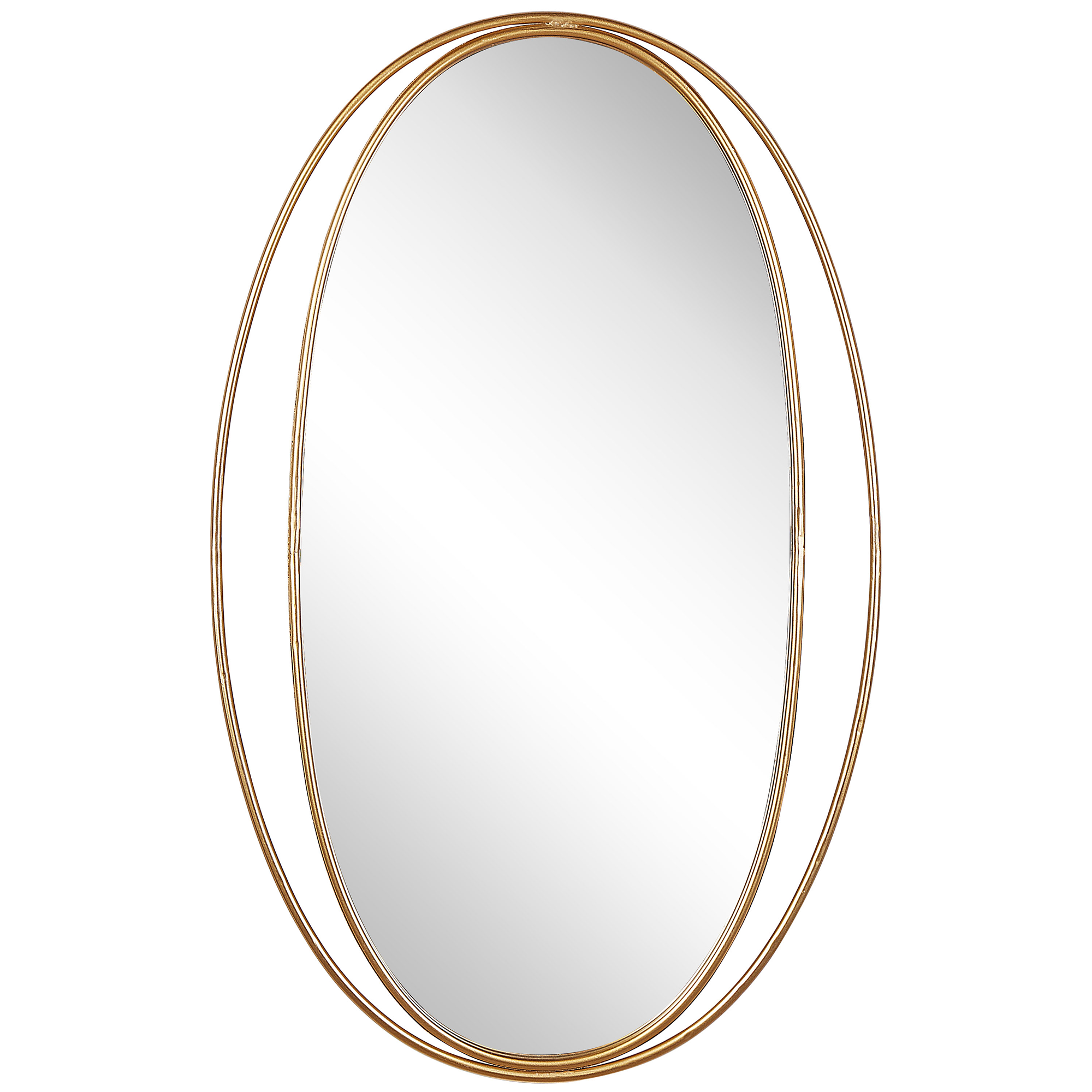 Beliani Nástěnné zlaté zrcadlo BESSON
