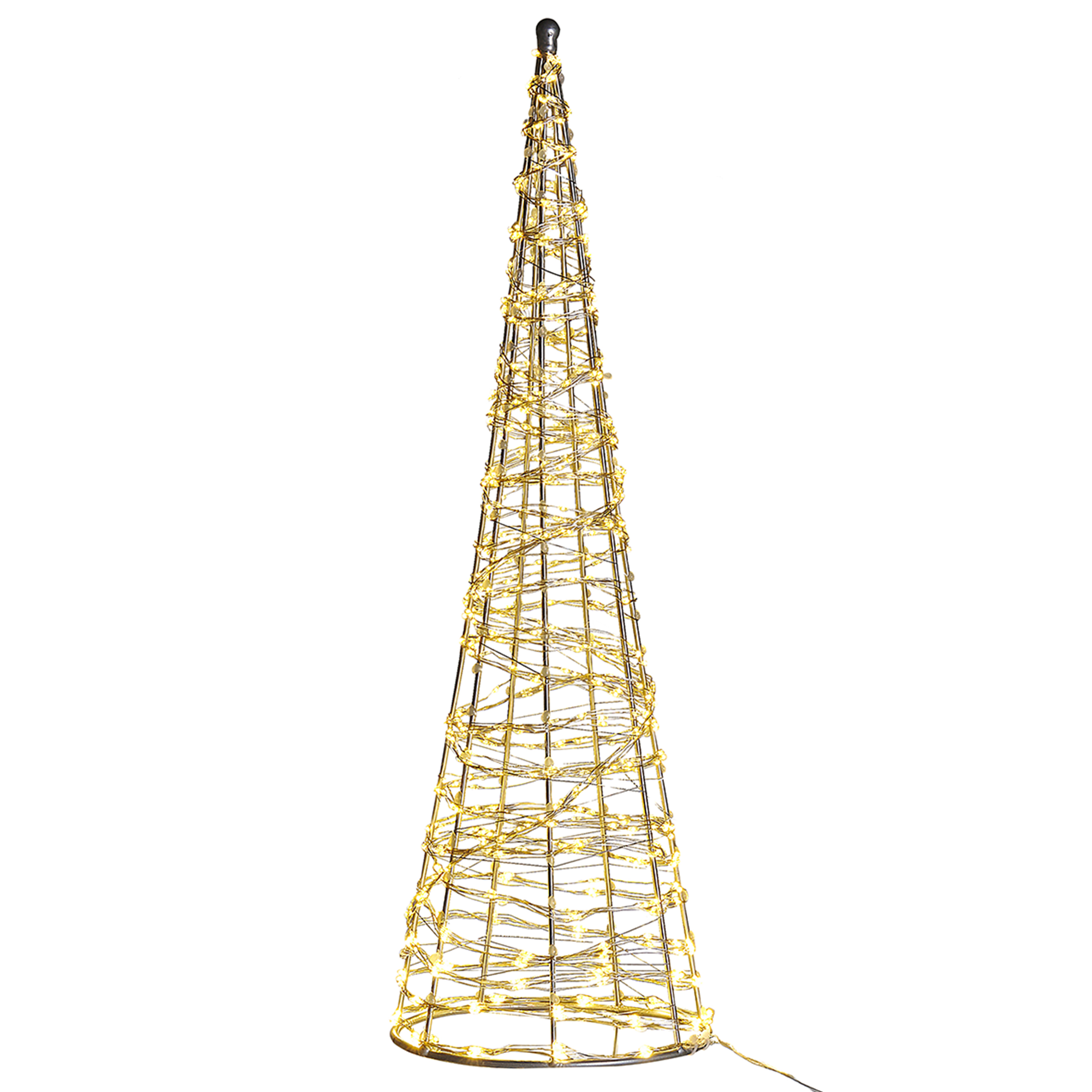 Beliani Venkovní LED stříbrný vánoční stromeček 57 cm KOTALA