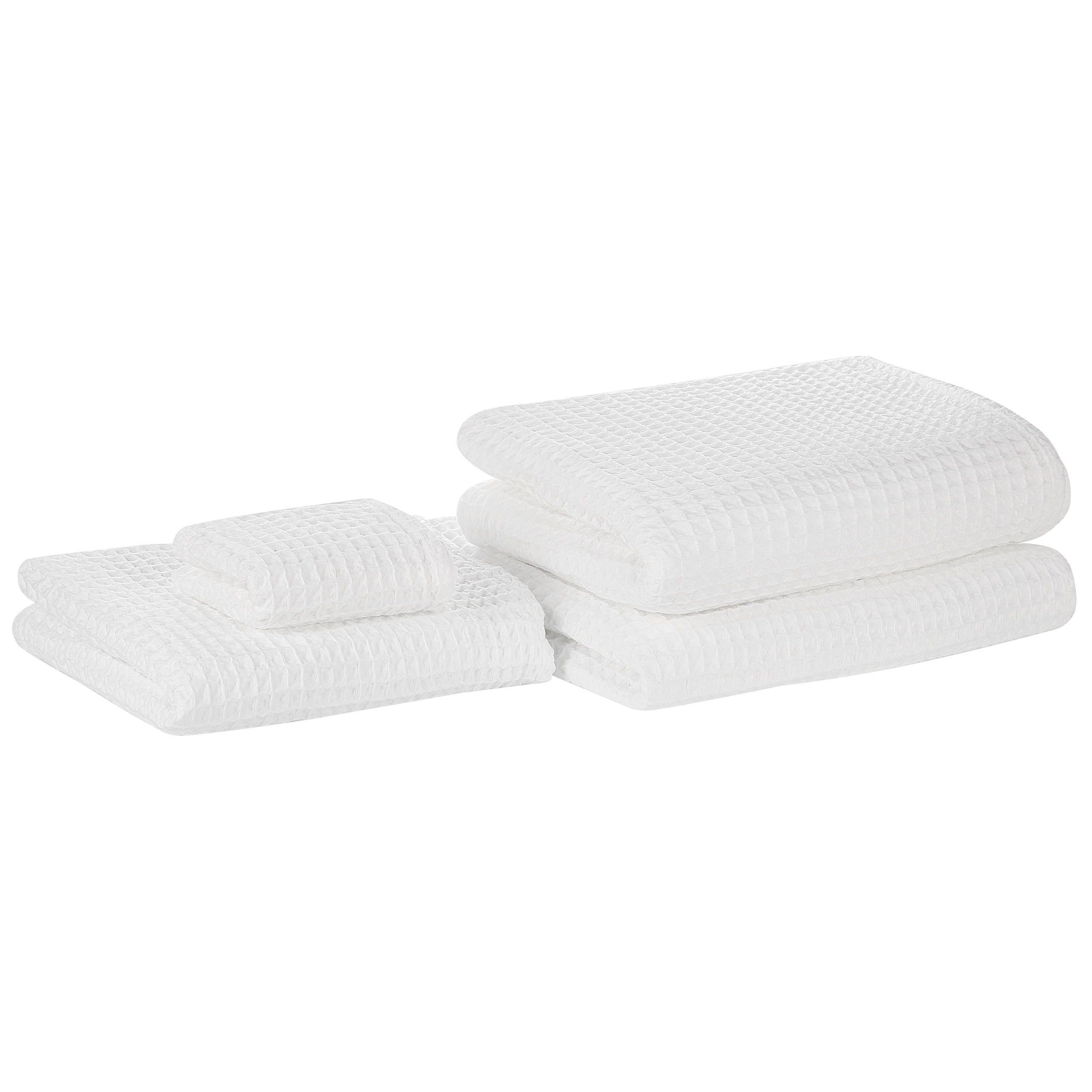 Beliani Bílá sada 4 bavlněných ručníků AREORA