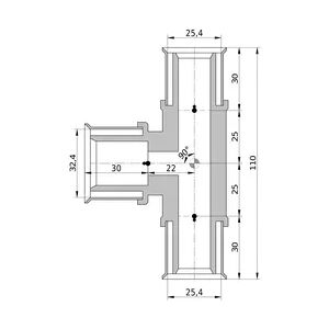 Wavin Tigris K5 T-Stück reduziert, 25mm x 32mm x 25mm